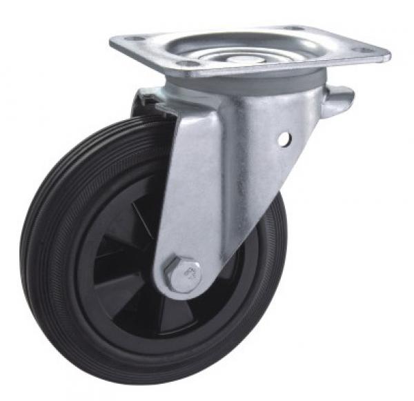 Garbage bin rubber casters