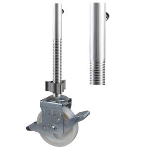 Aluminum stem nylon scaffolding casters