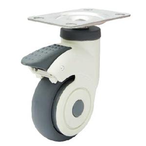 Medical cart casters with brake