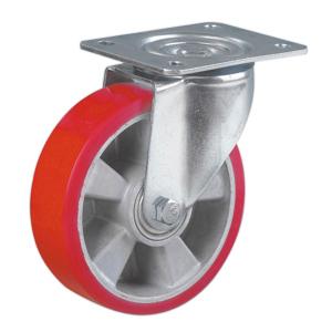 Polyurethane coated on aluminum core casters