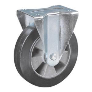 Rigid aluminum core rubber casters