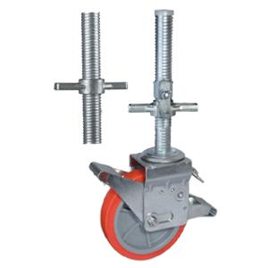 Scaffold caster wheels with screw stem