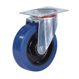 Swivel elastic rubber caster